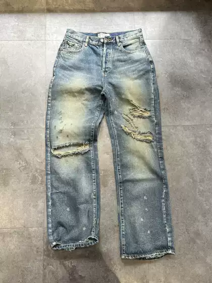Special Clearance Sale! 300+ High-End Items! Floor-Length Ripped, Washed, Vintage-Style Parisian Loose Wide-Leg Jeans for Men and Women