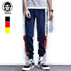 鬼面原创复古校服裤