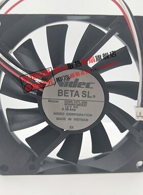 全新Nidec 8CM 8015 12V 0.08A静音 3线投影机散热风扇 D08R-12TL