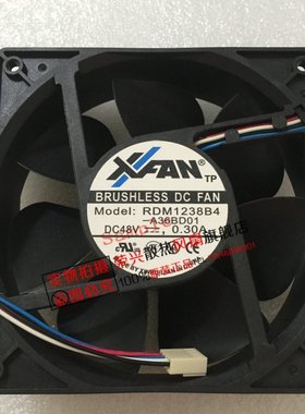 新瑞联 RDM1238B4 12038 48V 0.30A 2/4线双滚珠耐用散热风扇