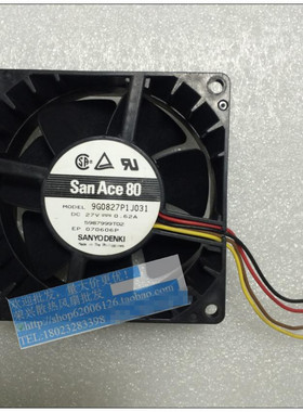 三洋 9G0827P1J031 8038 27V 0.62A 4线 机箱/变频器散热风扇