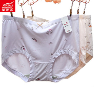 2条 新款富妮来女中高腰再生纤维内裤小平角裤抗菌档舒适裤头5025