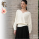 专柜2025冬V领灯笼袖 ART艺域女装 正品 宽松落肩羊毛针织毛衣Q4A052