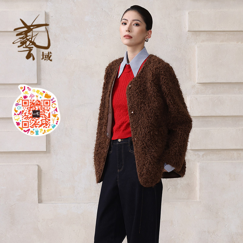 ART艺域女装正品专柜2025冬款都市时尚纯色绒料中长款外套Q4W035,女装/女士精品,短外套,淘宝优惠券,粉丝福利购,淘宝优惠卷