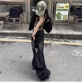 嘻哈弯刀阔腿拖地卫裤B41-P50，男装休闲裤，星座617A-3（原B318）