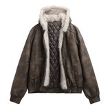 连帽加厚潮牌毛毛棉服B21-P110，男装棉衣，星座617A-3（原B318）