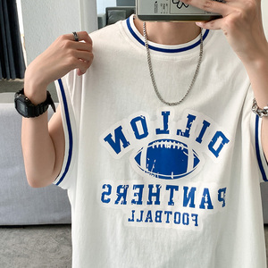 21夏季新款坎肩背心男流行纯棉宽松印花圆领个性t恤B318-Z18-P30图片