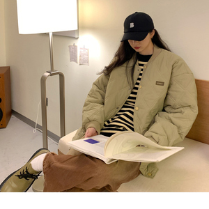 菱形格棉棒球服棉服B26-P68图片