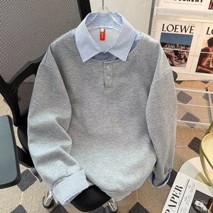 假两件衬衫领卫衣B37-P42,男装衬衫,星座617A-3（原B318）