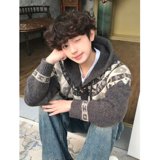 牛角扣连帽毛衣外套B39-68，男装针织衫/毛衣，星座617A-3（原B318）