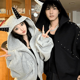 美式兔子耳朵铆钉连帽卫衣B31-P55，男装卫衣，星座617A-3（原B318）