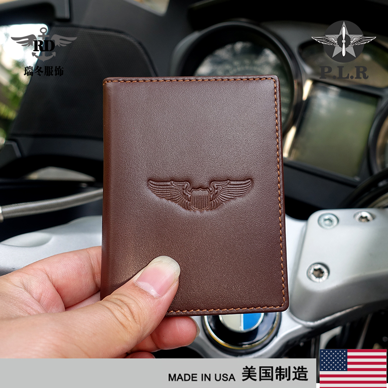 卡包男美国飞行员证件夹驾驶证皮套超薄多卡位防消磁真皮卡夹男士