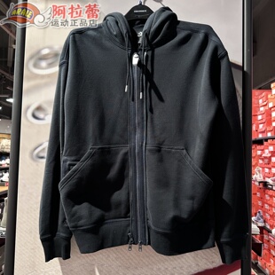 Converse/匡威 中性款黑色连帽运动长袖针织外套卫衣 10022002