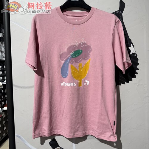 Converse/匡威 女子花朵涂鸦印花运动舒适休闲T恤短袖 10027655