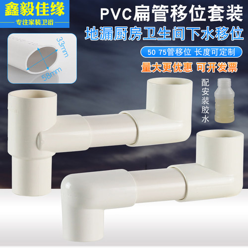PVC50地漏移位器75排水管卫生间内插圆管异径配件弯头下水管接头