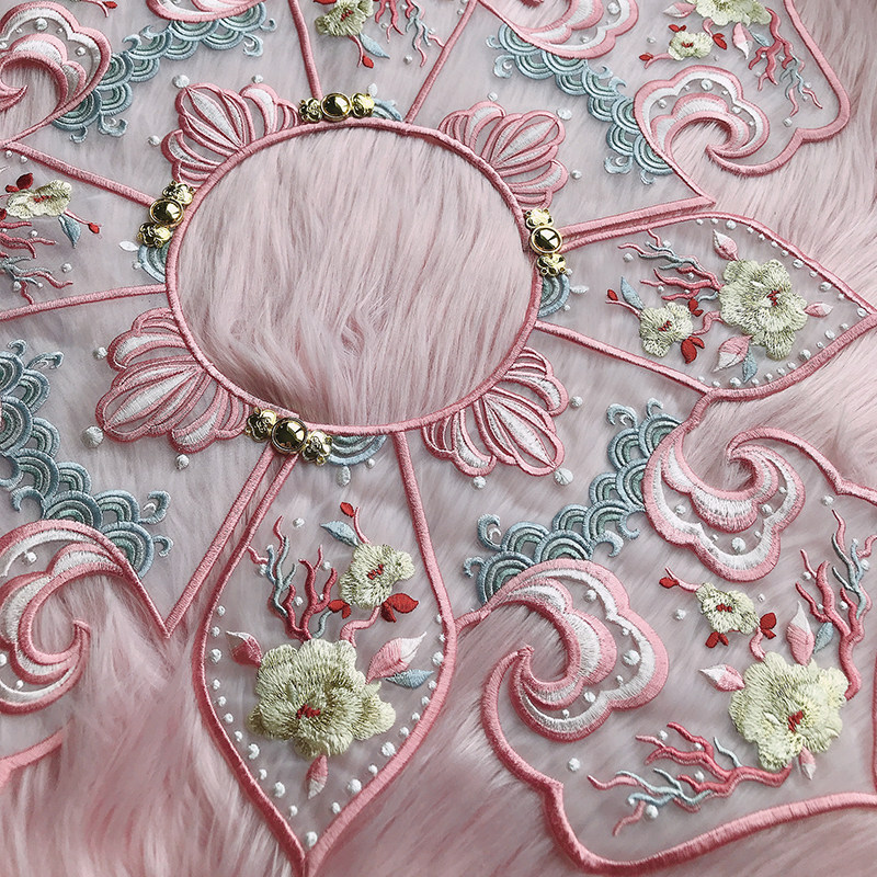 珍珠令绣坊原创汉服重工刺绣明制云肩立领日常百搭配饰