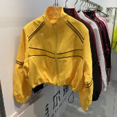 设计感辣妹立领撞色网眼拼接冲锋衣短外套女漂亮减龄宽松夹克上衣