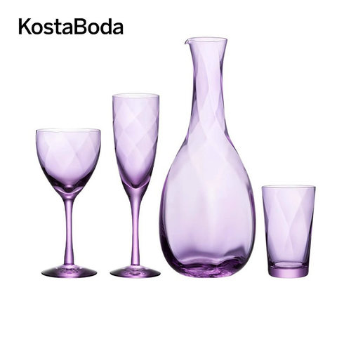 KOSTA BODA 进口水晶玻璃杯CHATEAU庄园紫色40周年款红酒香槟酒杯