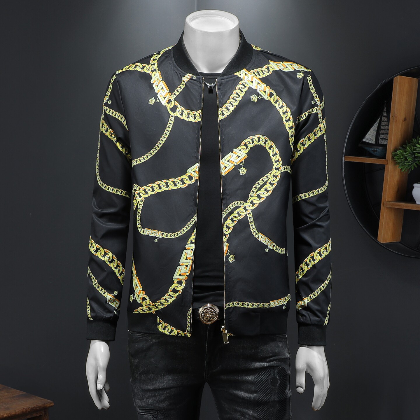 2026春季新款男士双面穿印花夹克QT212-货号F7786-P200假模图，男装夹克，钱塘2010-1