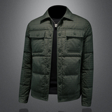 2024冬季新款翻领休闲90充绒白鸭绒羽绒服QT212-F7729-P310镂空图，男装羽绒服，钱塘2010-1