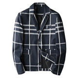 2026春秋季男士休闲格子西装领夹克货号7087-P175，男装夹克，钱塘2010A