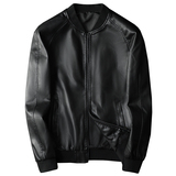 2024秋季热销棒球领水洗皮外套机车皮皮衣货号A701-P135跑量款，男装皮衣，钱塘2010-1