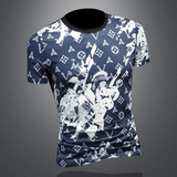 2026夏季新款休闲百搭圆领短袖T恤货号：上衣075P75镂空图，男装T恤，钱塘2010A