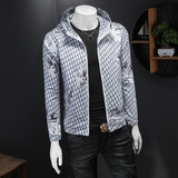 2024秋季热销连帽休闲夹克货号7660-P175假模图，男装夹克，钱塘2010-1