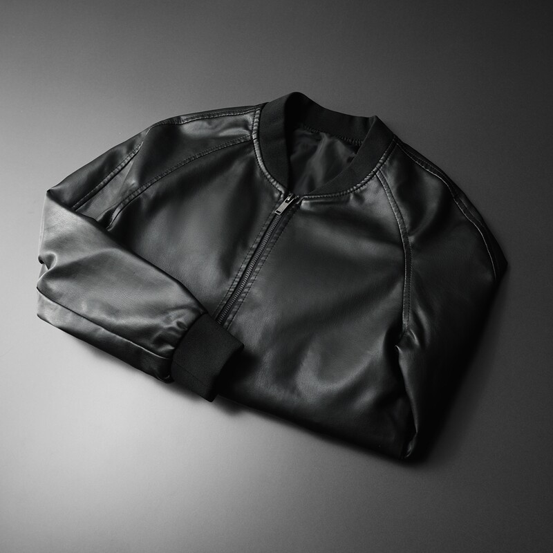 2024秋季热销棒球领水洗皮外套机车皮皮衣货号A701-P135跑量款,男装皮衣,钱塘2010-1