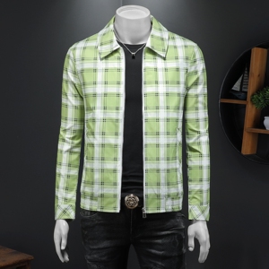 2026春季新款男士翻领格子夹克 QT212-货号F7783-P185 假模图，男装夹克，钱塘2010-1