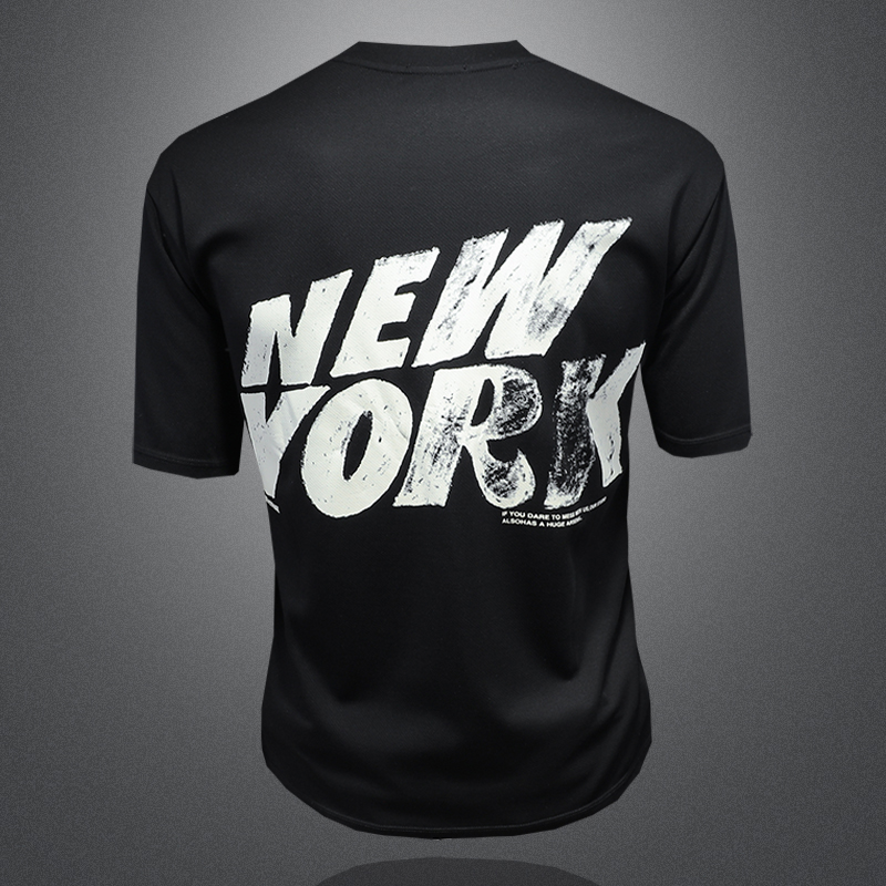 2024夏季新款潮男个性阔版短袖T恤货号805P75镂空图，男装T恤，钱塘2010-1