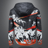 2026春季新款男士连帽印花夹克QT212-货号F7773-P175镂空图，男装夹克，钱塘2010-1