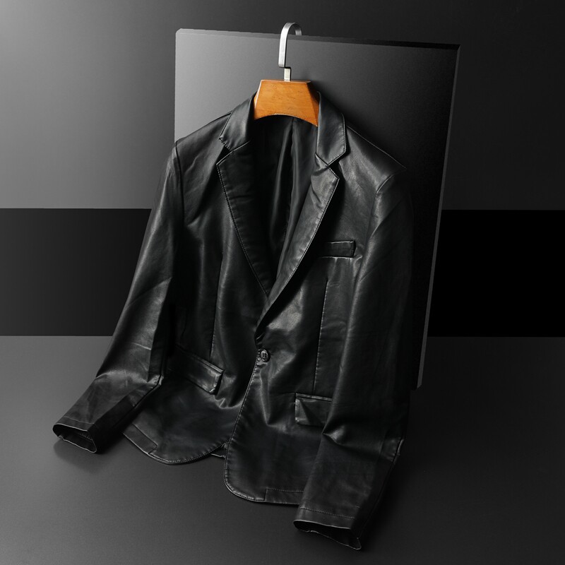 2024秋季热销修身时尚皮外套皮西服货号A720-P135跑量款,男装皮衣,钱塘2010-1