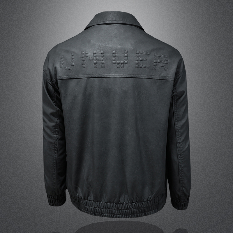 2025新款男皮衣翻领刺绣秋冬机车服QT212-货号6858-P160镂空图，男装皮衣，钱塘2010A
