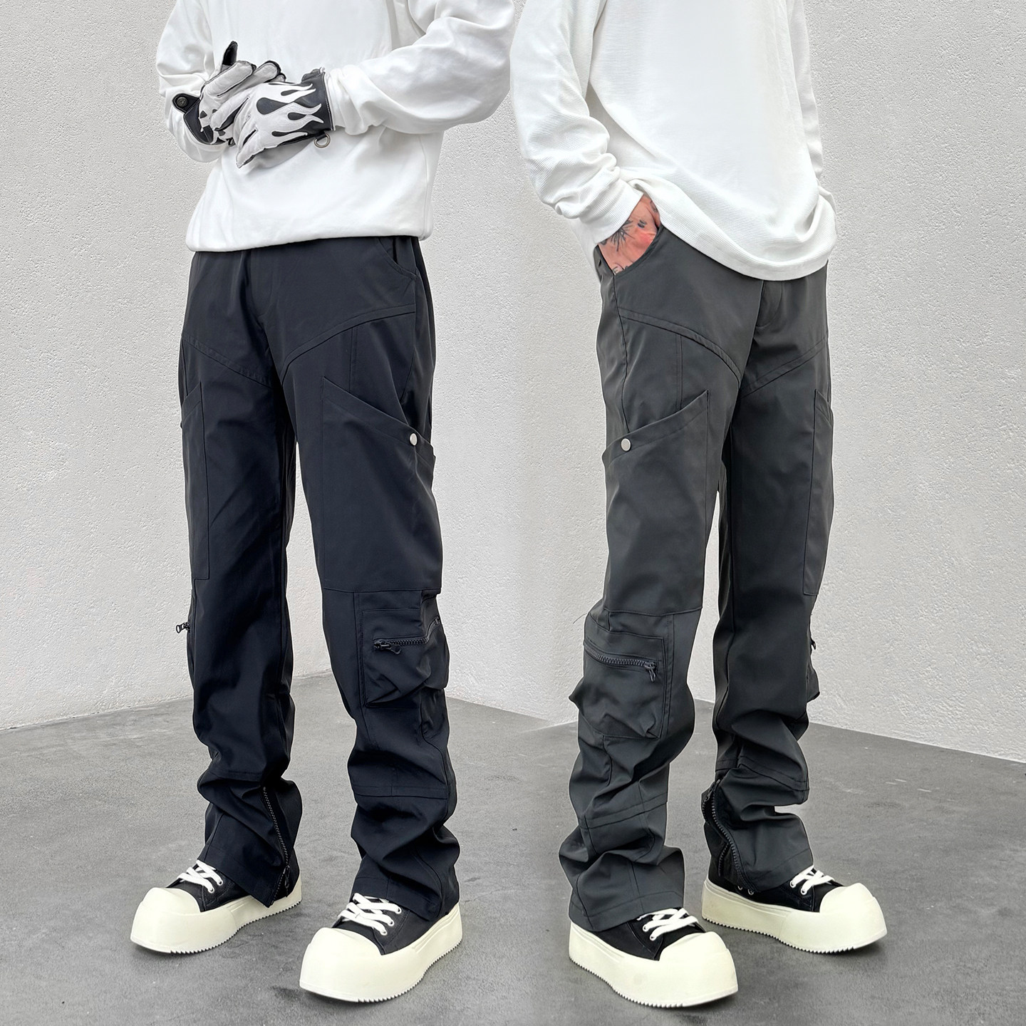 KISSNATE潮牌美式机能口袋工装脚口拉链休闲裤秋冬男VIBE街头长裤,男装,休闲裤,淘宝优惠券,粉丝福利购,淘宝优惠卷