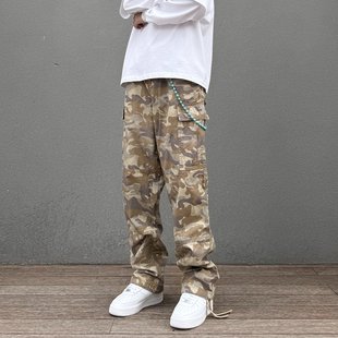 男女伞兵户外机能战术休闲裤 KISSNATE潮牌沙漠迷彩口袋垂感工装 裤