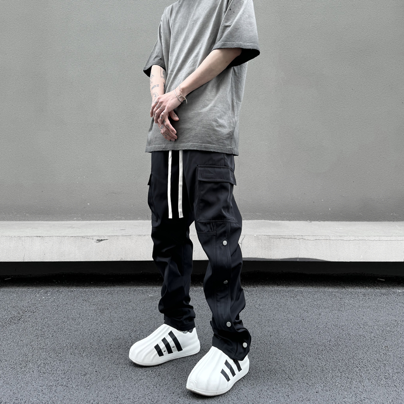长裤休闲嘻哈排扣拉链百搭男女款