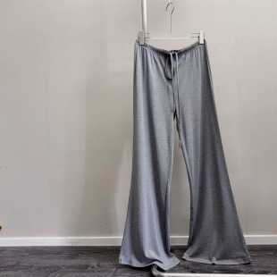 小众设计垂感棉弹窄腰抽绳莫代尔微喇拖地裤 25新显瘦百搭ins长裤