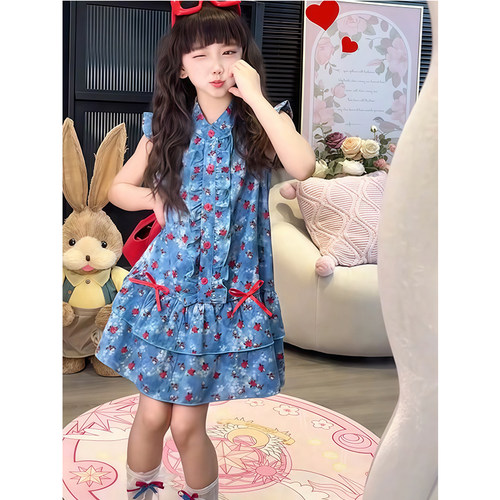 女童夏季洋气碎花连衣裙