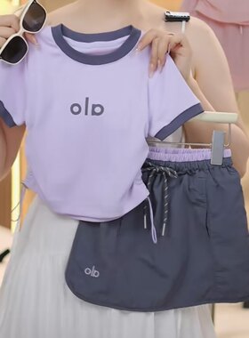 女童T恤短裙套装夏季2026新款洋气中小童夏装短袖运动裙裤两件套