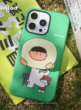 大林男孩dalinlad原创「ok」可爱绿色菲林二合一适用于iphone17promax苹果保护壳手机壳磨砂磁吸全包15pro