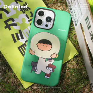 大林男孩dalinlad原创「ok」可爱绿色菲林二合一适用于iphone17promax苹果保护壳手机壳磨砂磁吸全包15pro
