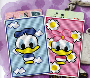 法国DMC十字绣套件 单张银行公交卡套 动漫-迪斯尼唐老鸭小情侣