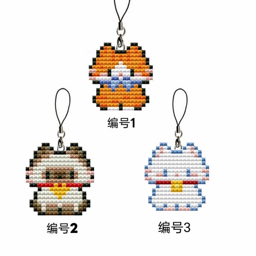 印花DMC十字绣套件双面绣挂件钥匙扣 胸针手工学生材料包可爱小猫