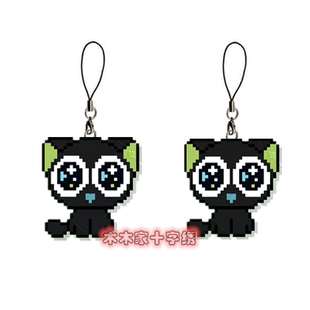 法国DMC十字绣套件手工 双面绣手机链挂件钥匙扣可爱 罗小黑 猫咪