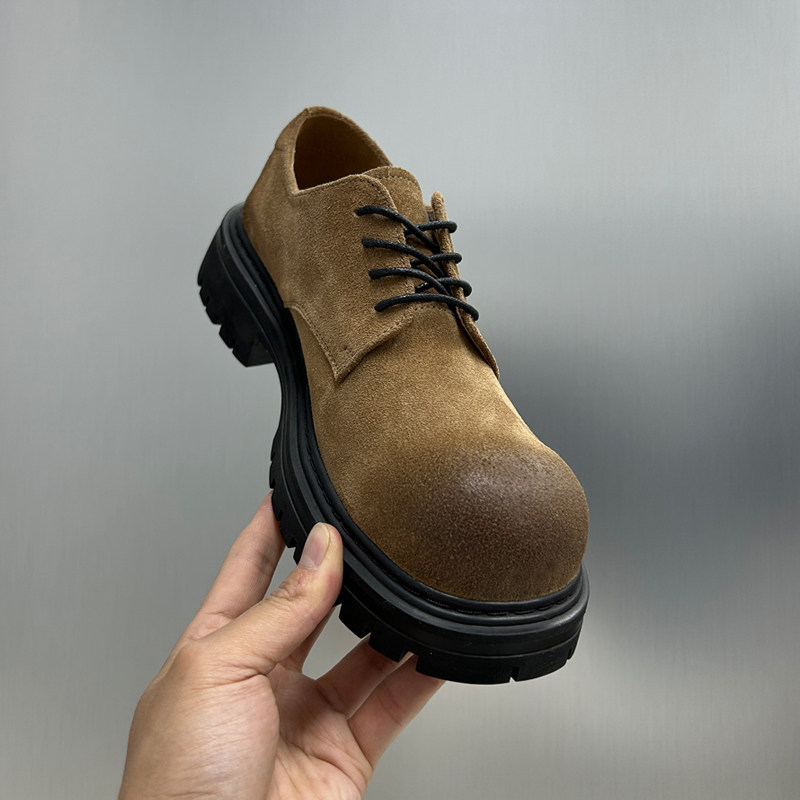 德比鞋男板鞋原创小众男鞋日系擦色复古休闲鞋厚底皮靴微翘大头鞋,流行男鞋,休闲皮鞋,淘宝优惠券,粉丝福利购,淘宝优惠卷