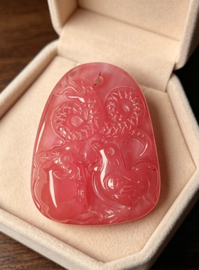 26年天然红兔毛水晶蛇牛鸡三合六合牌十二生肖吊坠男女项链吉祥物