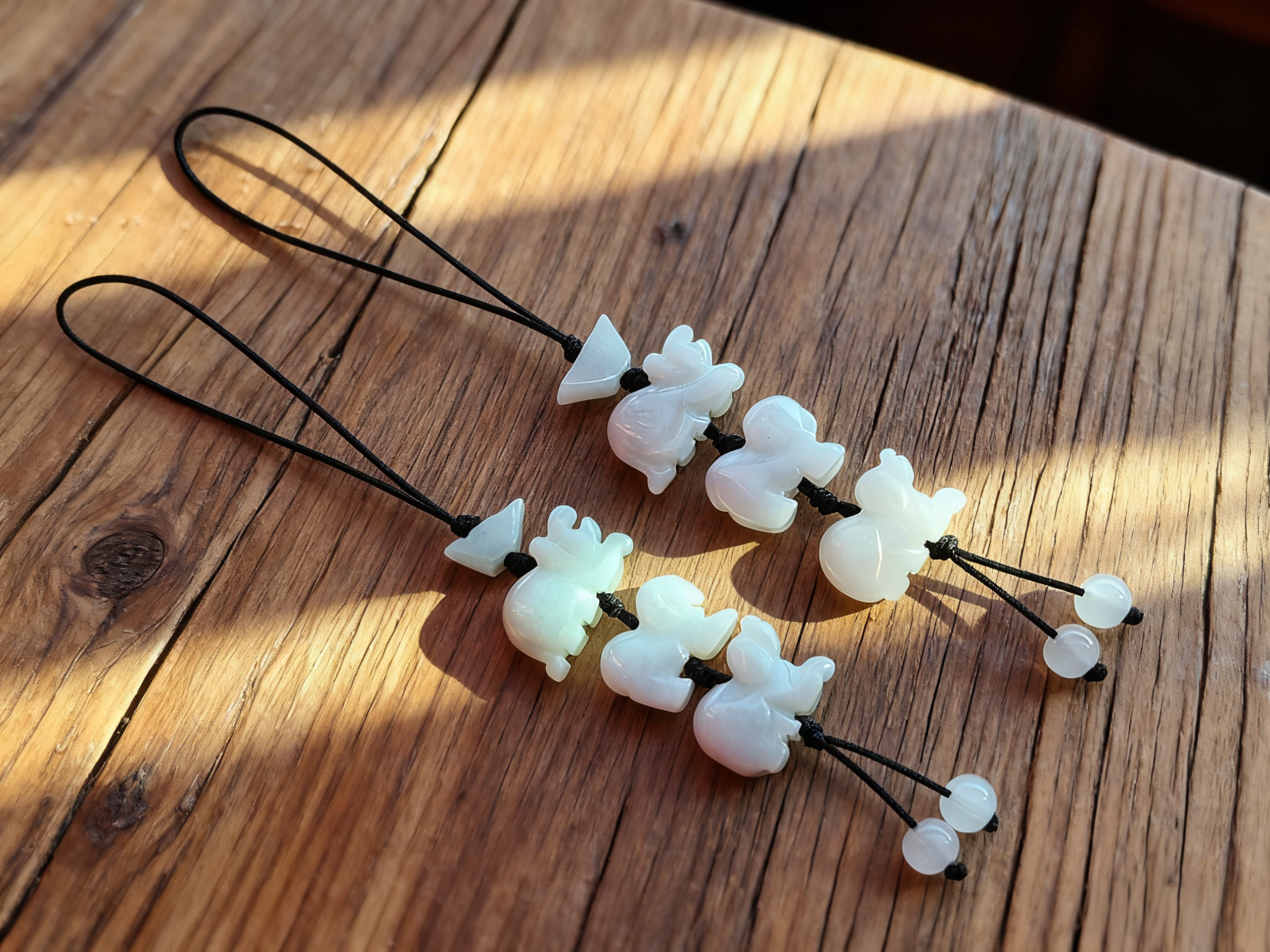 2026年马年翡翠玉12生肖虎羊狗本命年吉祥物手机饰品挂件吊坠项链