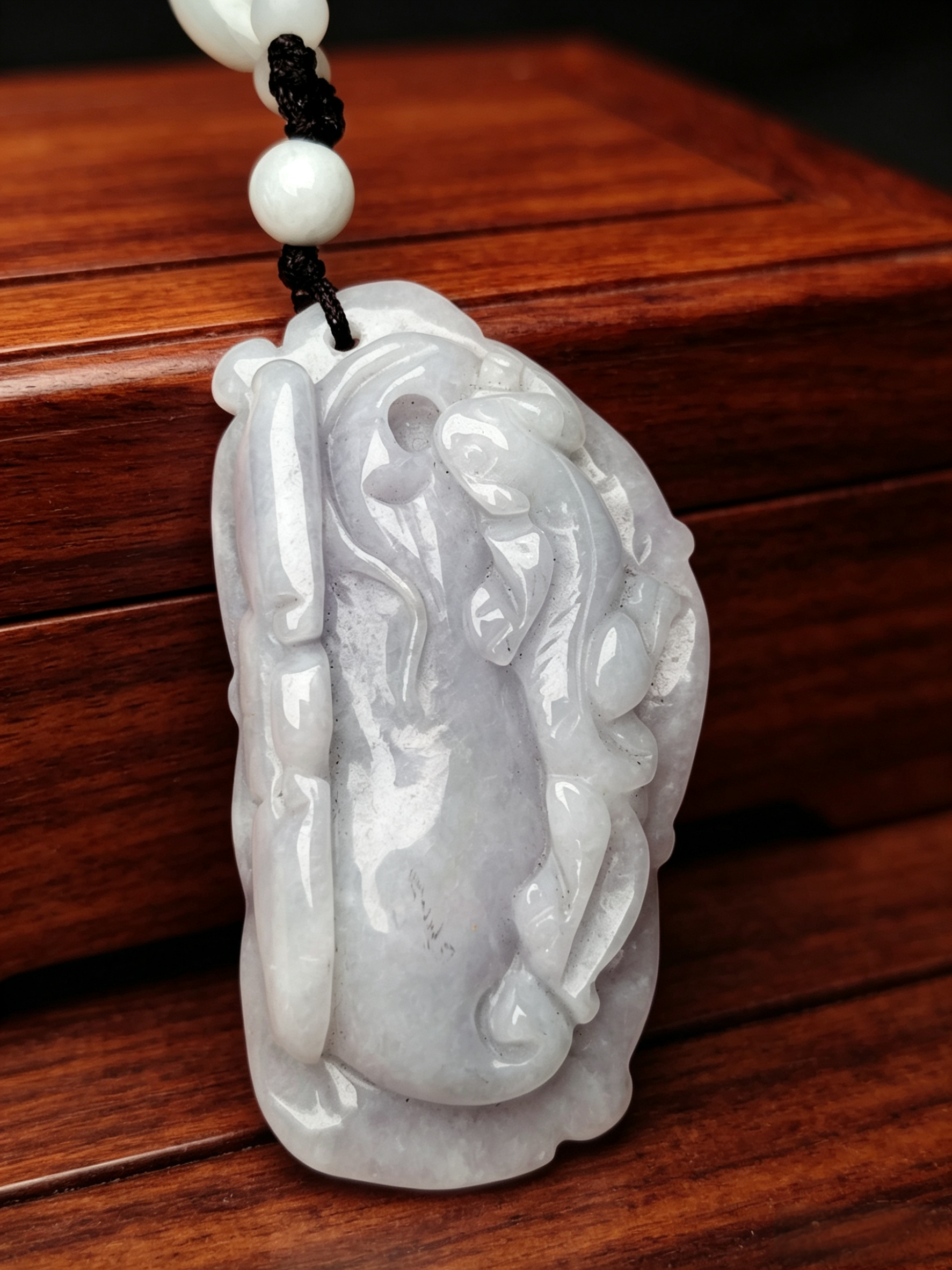 天然a货翡翠玉紫罗兰蟠龙福瓜蝙蝠福禄双全吊坠项链挂件送鉴定证