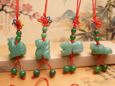 2025年蛇年大号东陵玉生肖挂饰DIY可定制三合六合钥匙扣手机挂件